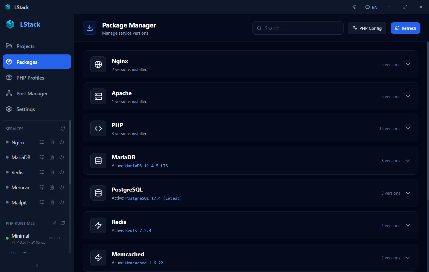 LStack – Local Dev Stack for Windows & Linux